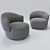 Elegant Jane Armchair + Swivel Chair 3D model small image 2