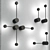 Modern Black Metal Dots Wall Lamps 3D model small image 1