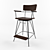 Sleek Swivel Counter Stool 3D model small image 1