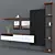 Modern TV Unit with Cabinets & Shelf 3D model small image 2