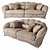 Gold Comfort Dahlia Sofa 3D model small image 1