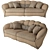 Gold Comfort Dahlia Sofa 3D model small image 3
