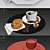 Delicious Coffee & Cookies Tray 3D model small image 3