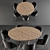 Title: Modern Dining Set: Gage Table and Camilie Chairs 3D model small image 2