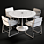 Modern Dining Set: Nero Table & Rouka Chairs 3D model small image 3