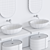 Cielo Multiplo Set: Vanity Unit, Washbasin & Mirror 3D model small image 3