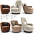 Luxury Minotti Jacques Armchair Set 3D model small image 1