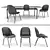 Modern LC6 Table with Beetle Chairs 3D model small image 1