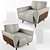 Natuzzi Talento - Stylish Wood Panel Armchair 3D model small image 1