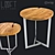 LoftDesigne 6056 Coffee Table: Wood and Metal, 50 cm Diameter 3D model small image 1
