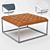 Elegant Saddle Brown Leather Ottoman 3D model small image 1