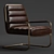 Chestnut Faux Leather Lounge Chair 3D model small image 1