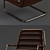 Chestnut Faux Leather Lounge Chair 3D model small image 2
