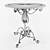 Classic White Marble Top Forged Table 3D model small image 2