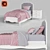 Elegant Marceline Bed: Low Footboard 3D model small image 1