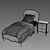 Elegant Marceline Bed: Low Footboard 3D model small image 2