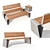 "Vladivostok" Bench Set: Stylish Outdoor Seating 3D model small image 1