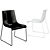 Sleek Pianca Nuvola Chair: Bianco and Nero High Gloss 3D model small image 1