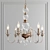 Ethereal blown glass chandelier 3D model small image 1