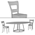 Stylish Bonaldo Set: GREENY Table & SHERYL Chair 3D model small image 2