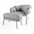 Grasso Leather Lounge Chair 3D model small image 3