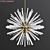 Vintage Sputnik White Glass Pendant 3D model small image 1