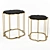 Moroccan Chic Gold & Marble Side Tables 3D model small image 1