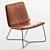 Sleek Leather Lounge Chair 3D model small image 1