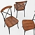 Modern Rustic Cross Back Dining Chair 3D model small image 2