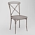 Modern Rustic Cross Back Dining Chair 3D model small image 3