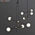 Brass Glass Chandelier: Modern, Minimalist Pendant Lamp 3D model small image 1