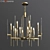 Sleek Brass and Glass Bari Chandelier 3D model small image 1