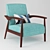 Carson Carrington Blue Armchair: Stylish Mid-Century Design 3D model small image 1