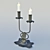 Elegant Double-Candle Wrought Iron Holder 3D model small image 1