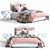 Elegant Pink Raleigh Bed: High-Detail 3D Set 3D model small image 1