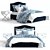 Sophisticated Blue Raleigh Bed by Pottery Barn 3D model small image 1