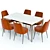 Sleek West Elm Canto Dining Set 3D model small image 2