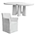 Modern Central Table & Chair Set 3D model small image 3