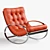 Modern Chrome & Leather Rocking Chair 3D model small image 1