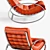 Modern Chrome & Leather Rocking Chair 3D model small image 2