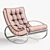 Modern Chrome & Leather Rocking Chair 3D model small image 3