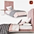 Pewter Pfeiffer Upholstered Bed: Elegant Tall Design 3D model small image 1