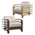 Stylish Rattan Lounge Chair 3D model small image 1