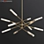 Modern Brass Flute LED Chandelier 3D model small image 1