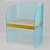 Title: Sleek Glass Chair 3D model small image 1