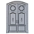 Classic Swing Door 1600*2750 3D model small image 3