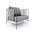 Elegant Metal Outdoor Armchair 3D model small image 1