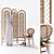 Bride's Dream Set: Chair & Rattan Screen  3D model small image 1