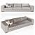 Luxurious Helmut Sofa: Elegant 3-Seater in Grey Velvet 3D model small image 1