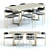 West Elm Tower Table and Lenox Chairs Set 3D model small image 1